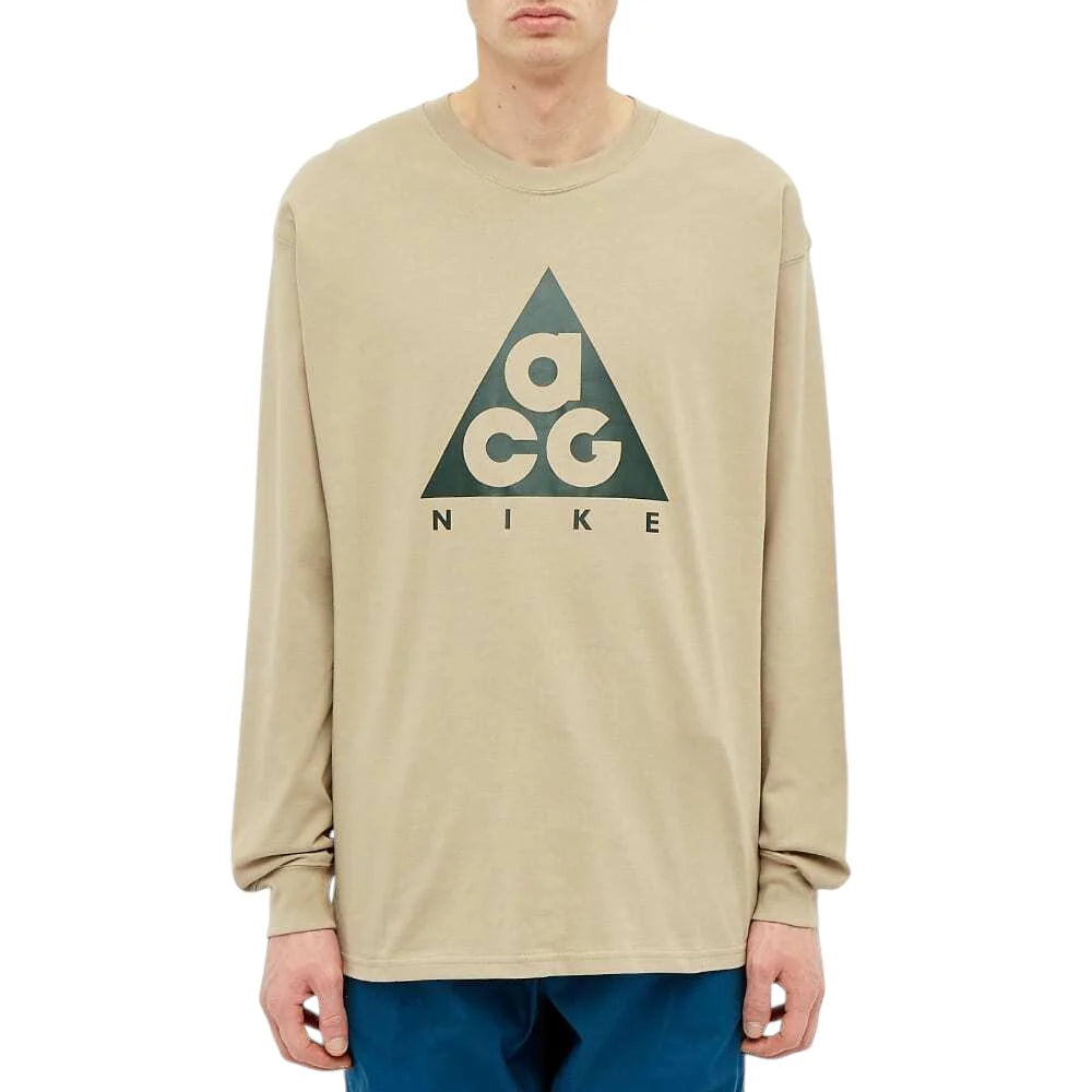 Nike ACG Long Sleeve Logo Tee Beige