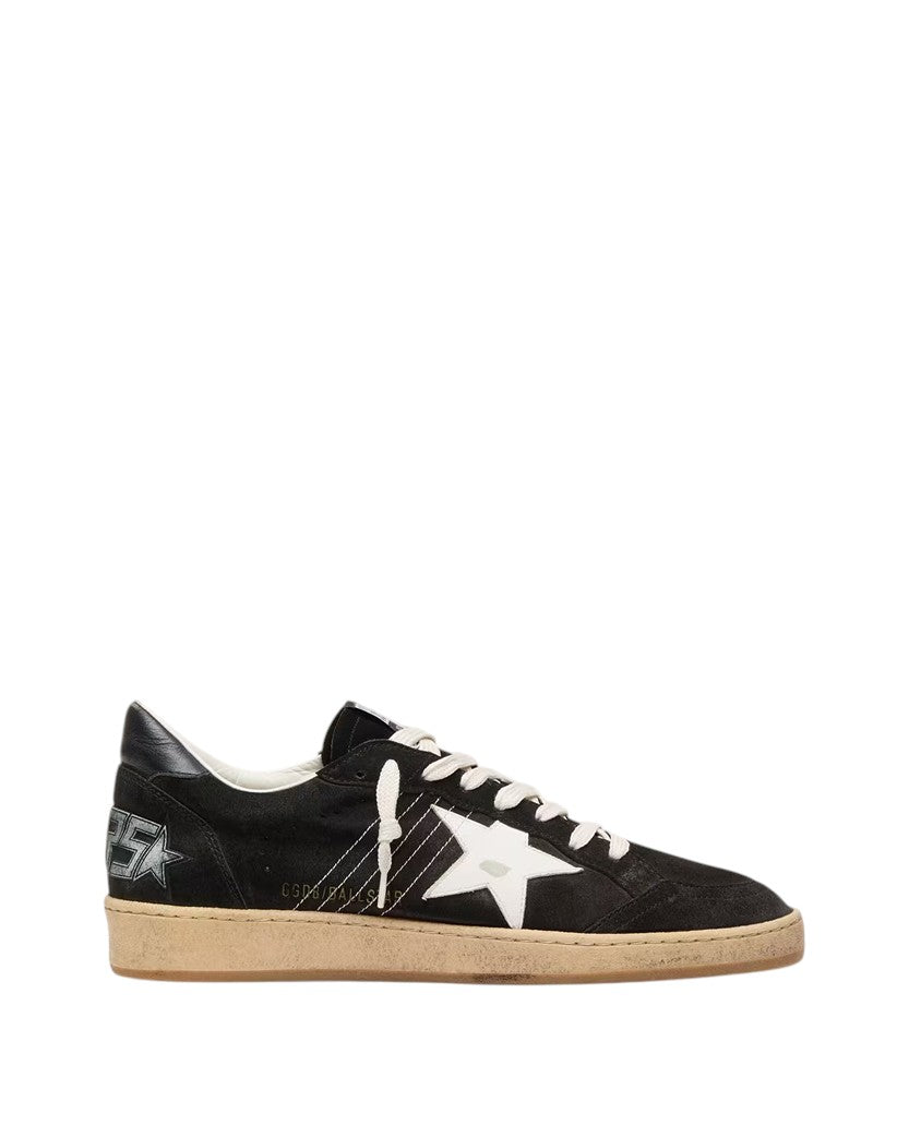 Golden Goose Ball Star in Black Suede with White Leather Star