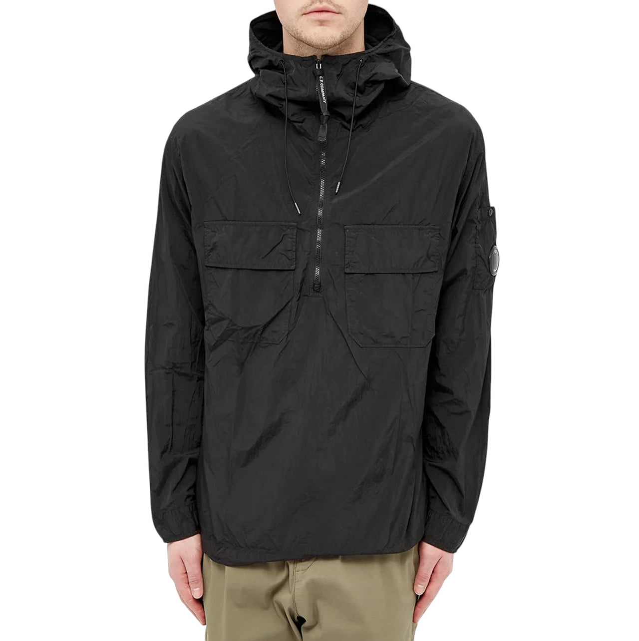 C.P. Company Nylon Arm Lens Hooded Overshirt Burnt Black