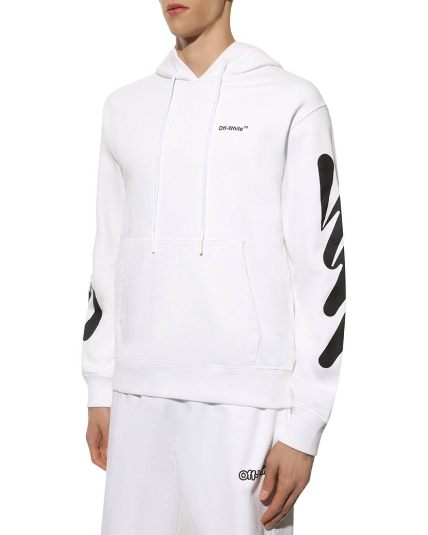 OFF WHITE Diagonal Lines Hoodie White