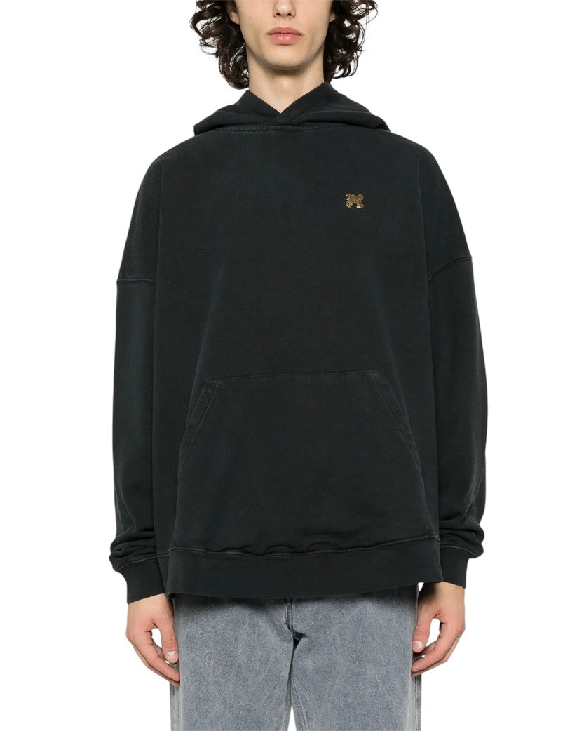 Palm Angels Back Foggy Pa Hoodie Black