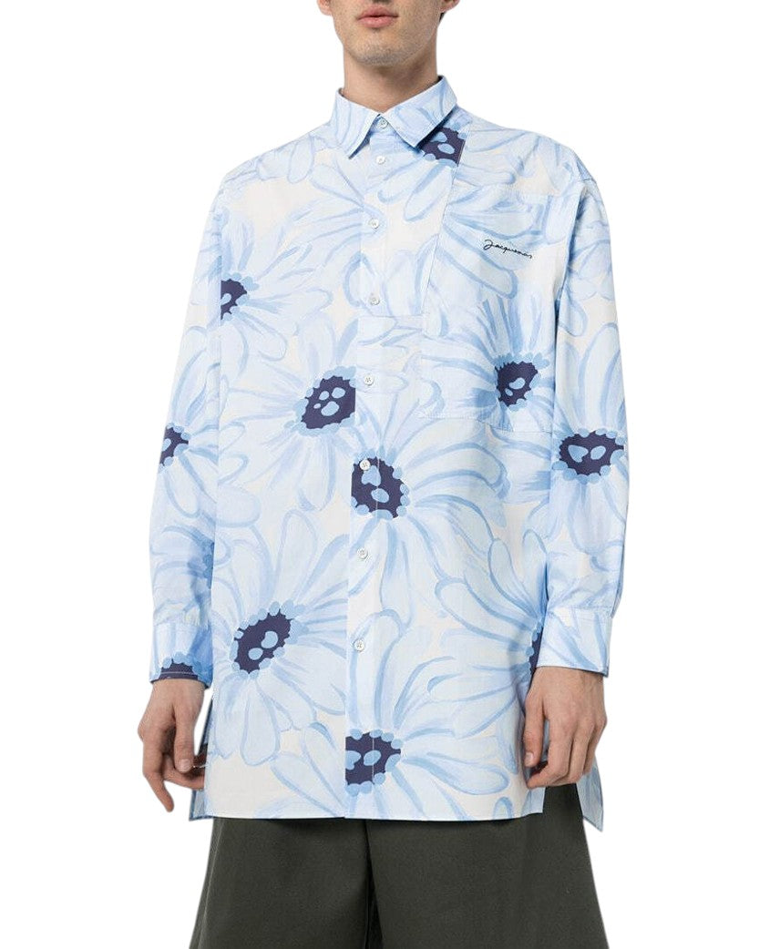 Jacquemus La Chemise Paul Long Sleeve Shirt Blue