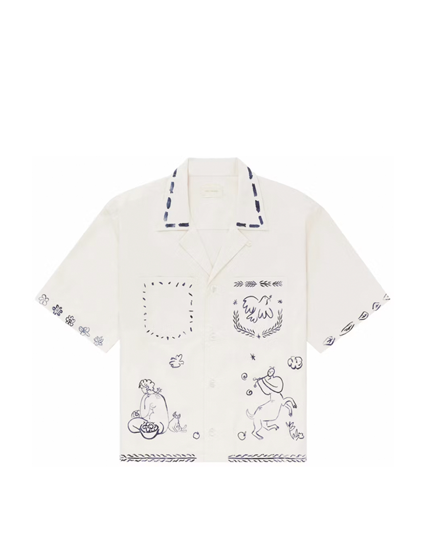 Aime Leon Dore Lesvos Cropped Camp Shirt Cream
