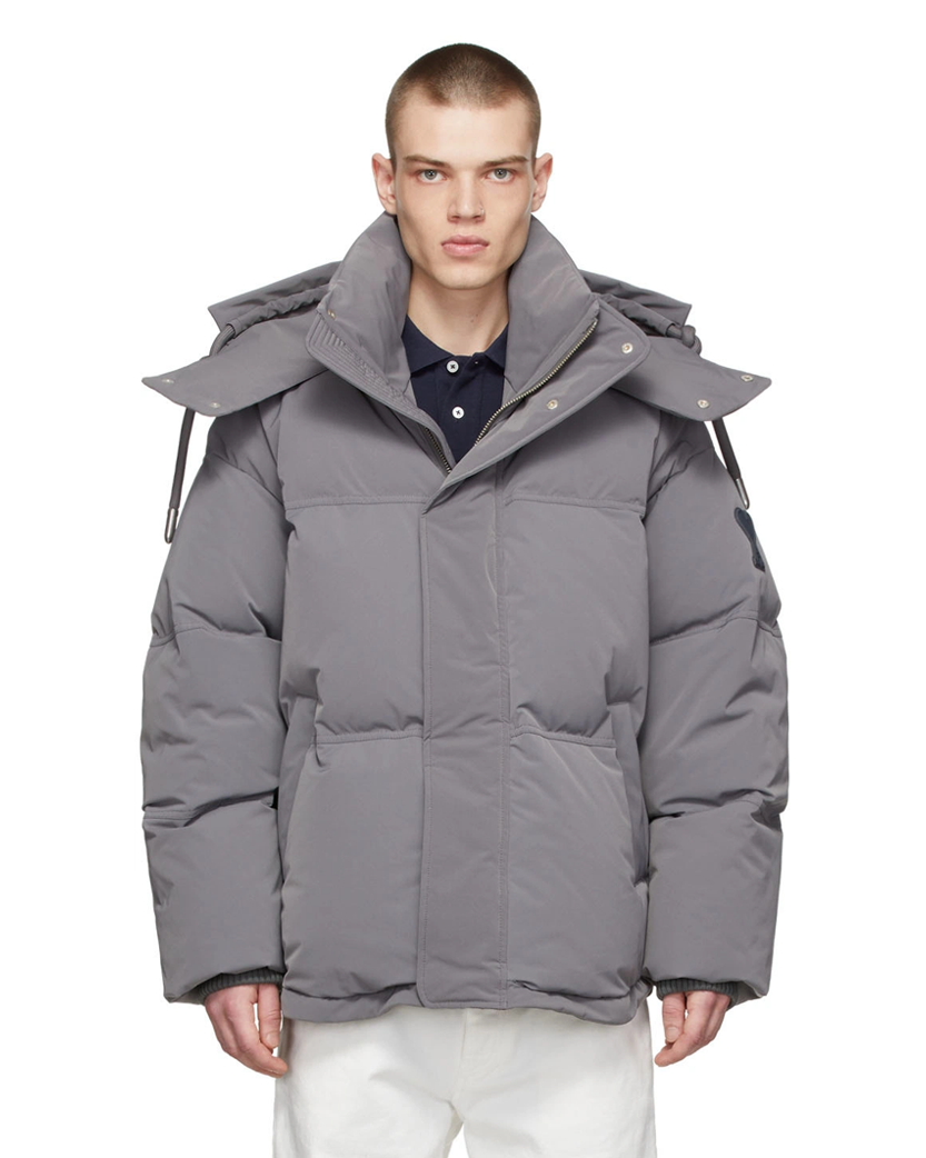 AMI Paris Ami de Coeur-Patch Padded Jacket Grey