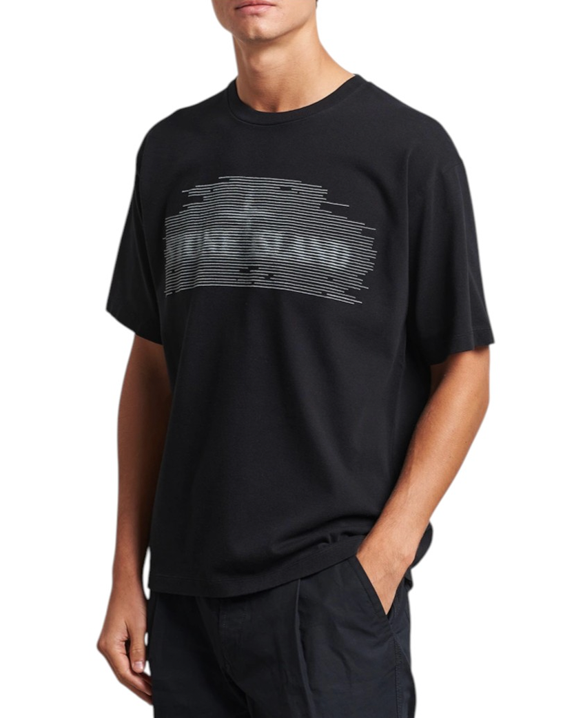 25FW Garment Dyed Graphic Logo T-Shirt Black SI0316-BK