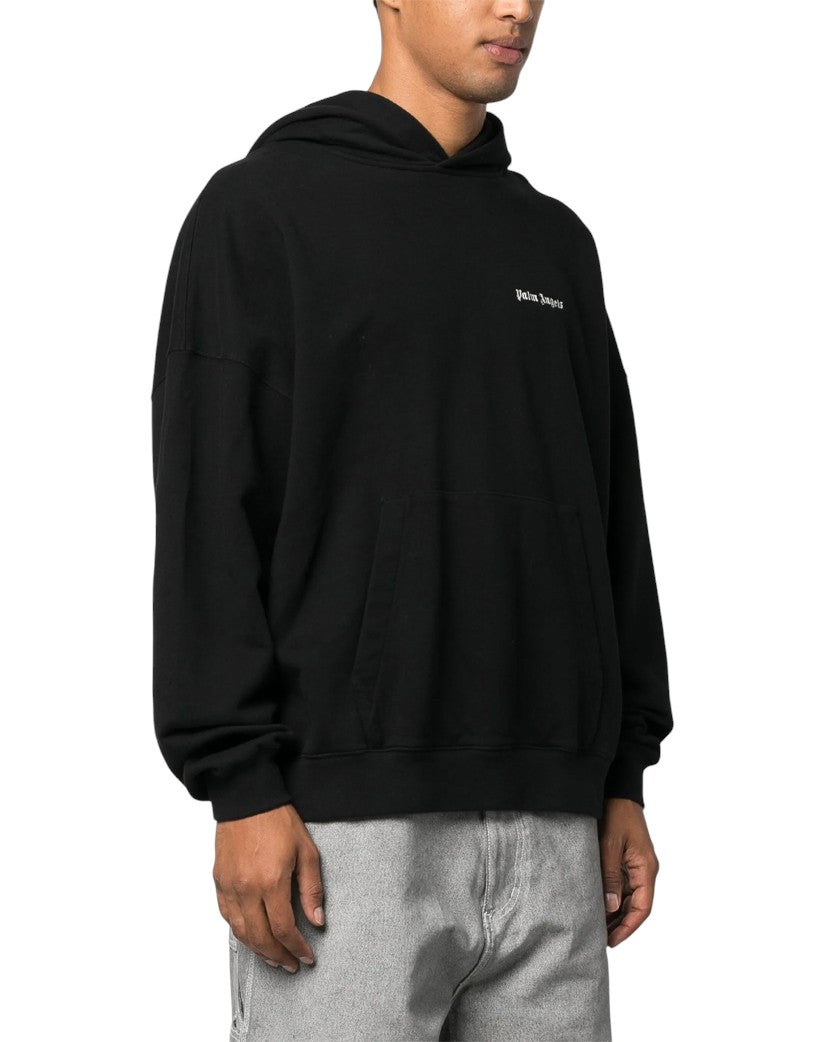 Palm Angels Embroidered Logo Hoodie Black