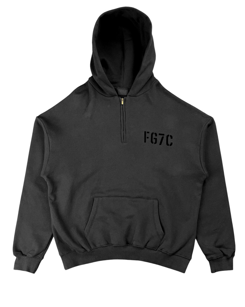 Fear Of God 'FG7C' Cotton Half-Zip Hoodie Black