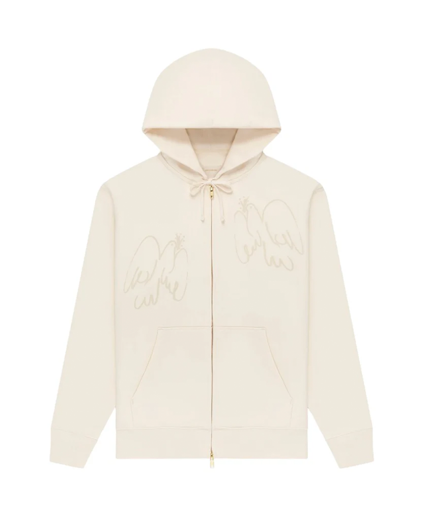 Aime Leon Dore Dove Full-Zip Hoodie Cream