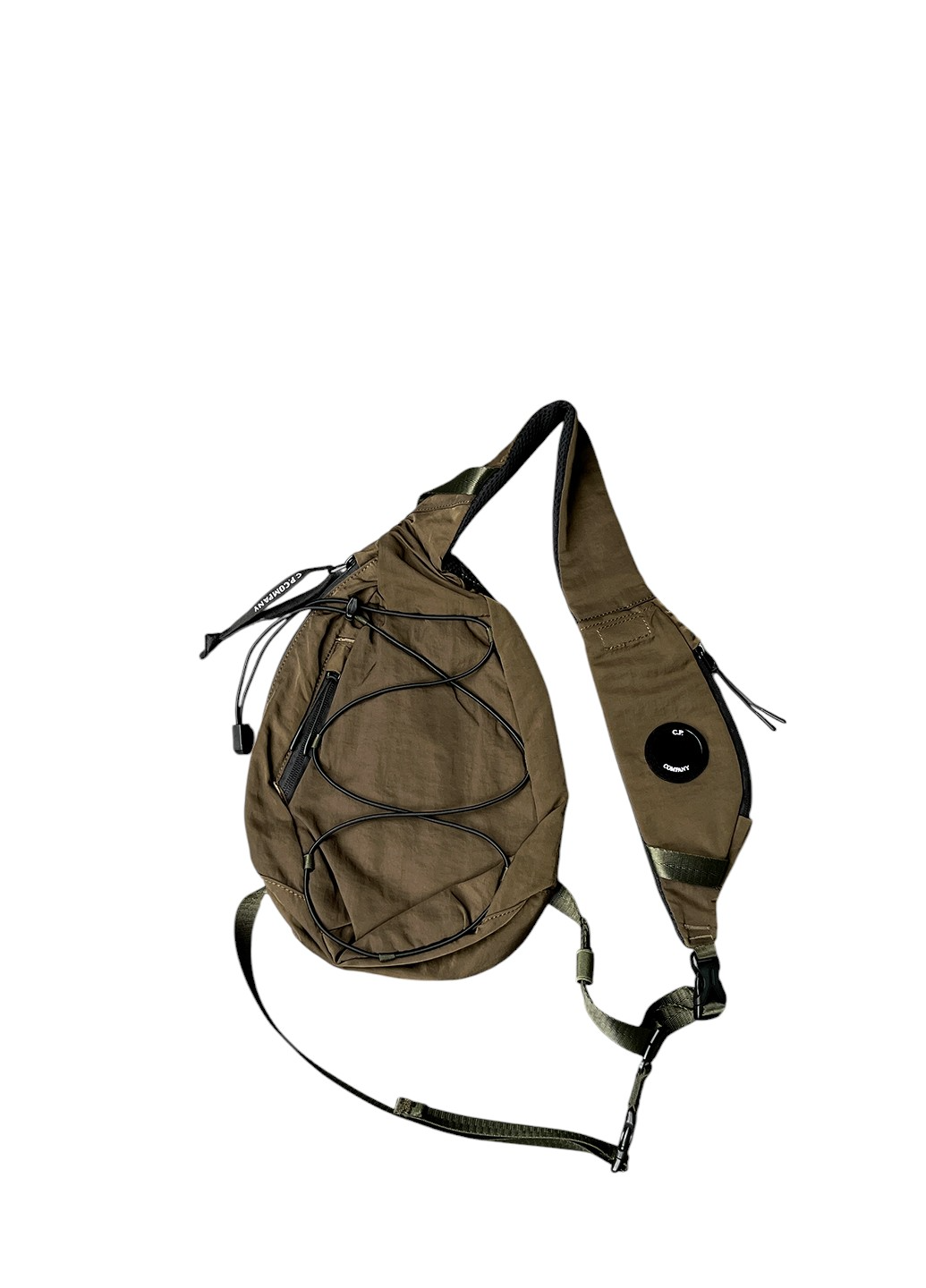 C.P. Company Garment Dyed Nylon Sateen Shoulder Bag Olive