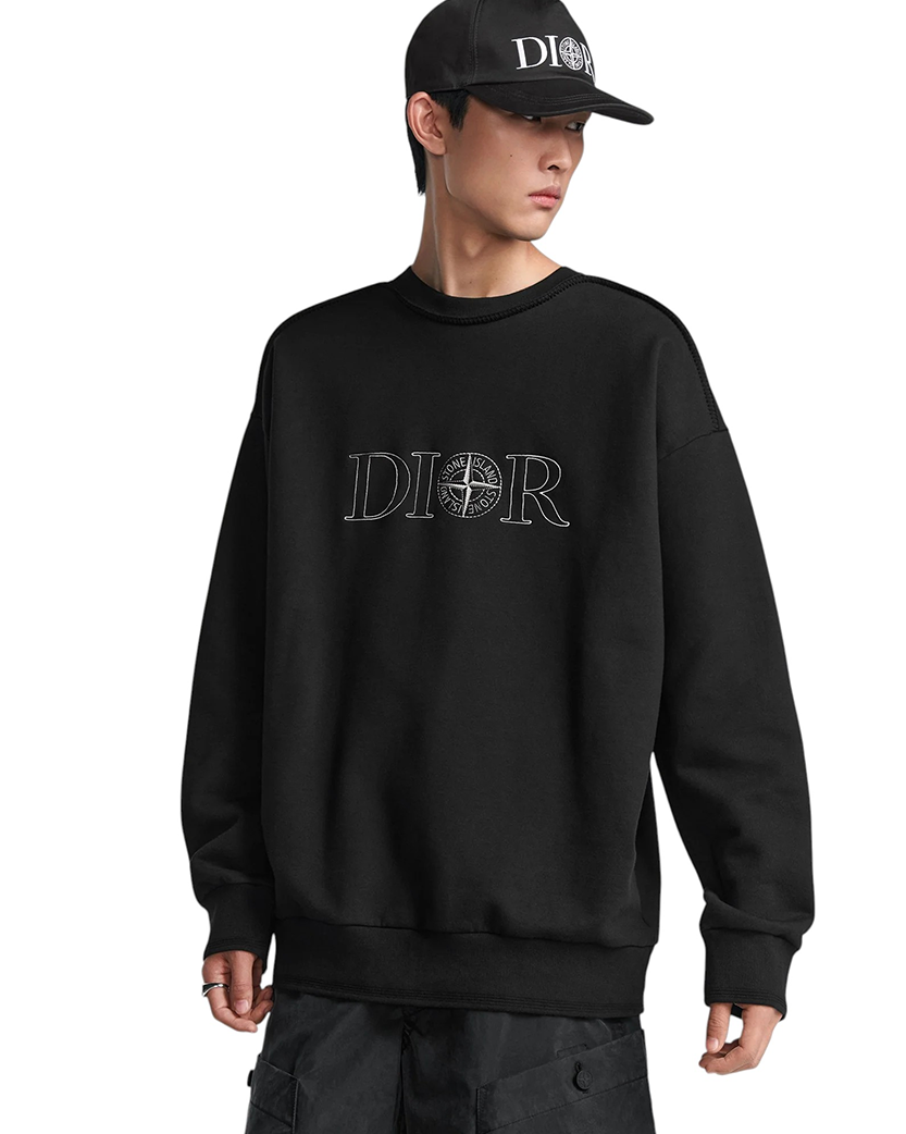 SI x Dior Cotton Fleece Sweatshirt Black SI0229-BK