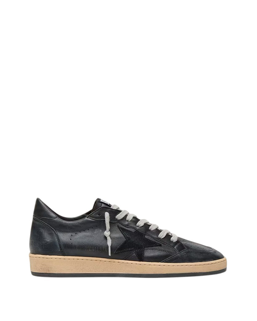 Golden Goose Ball Star in Black Nappa with Suede Star
