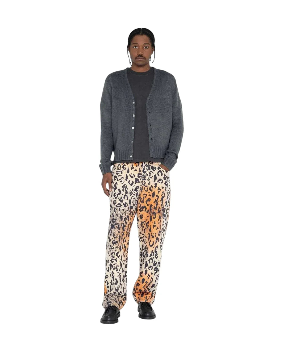STUSSY Stencil Canvas Big Ol' Jeans Leopard