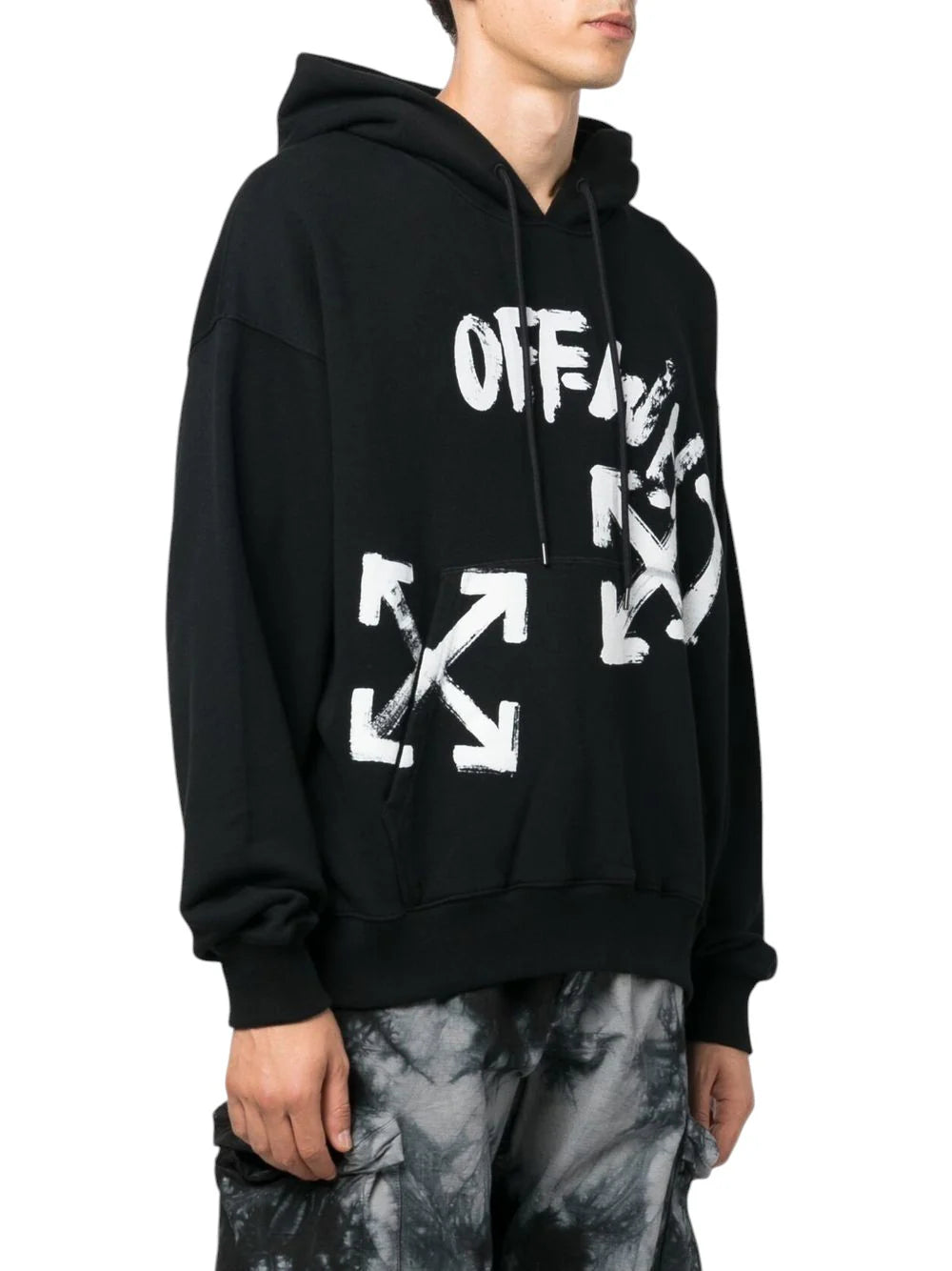 OFF-WHITE Logo-print Drawstring Hoodie Black