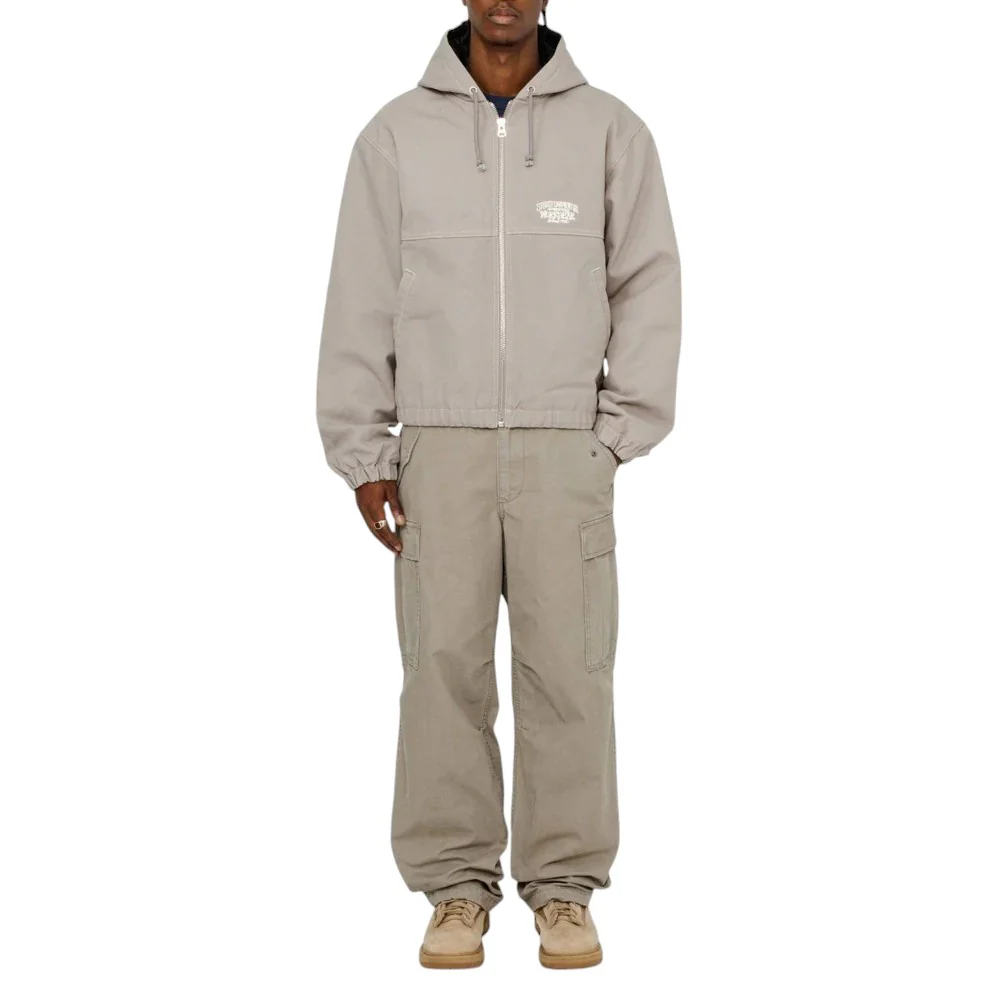 STUSSY Work Contrast Stitch Jacket Grey