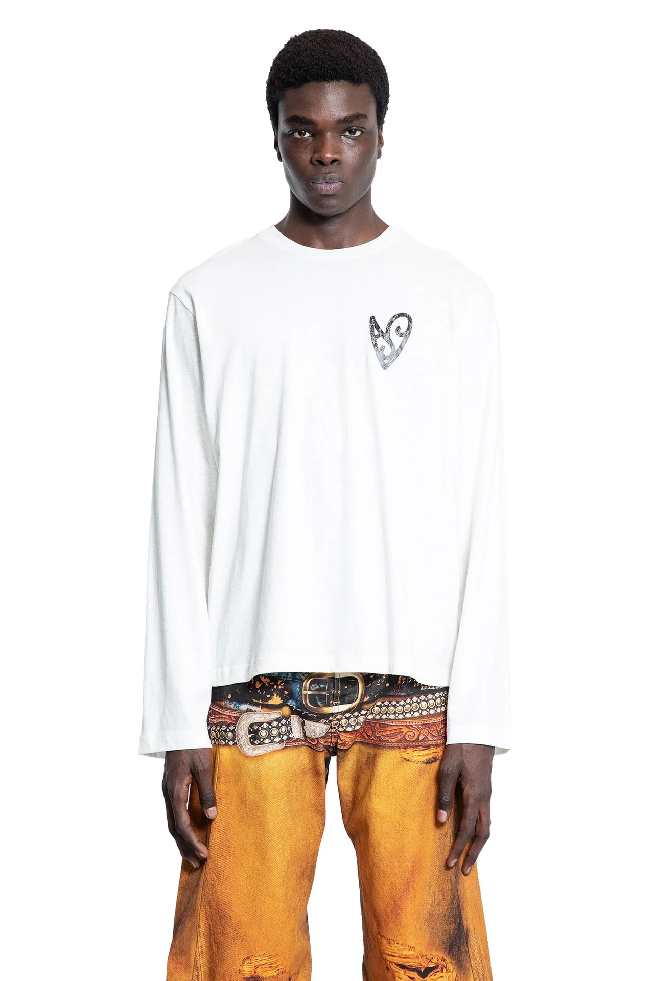 Acne Studios Heart Printed Long Sleeve White