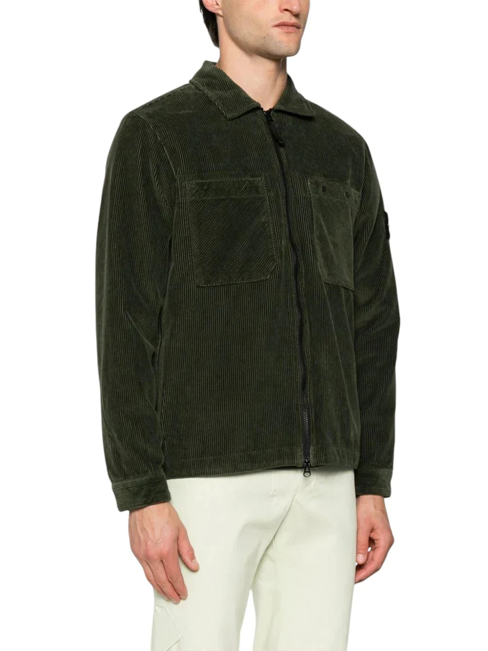 11604 Organic Cotton Corduroy Overshirt Green SI0248-GN