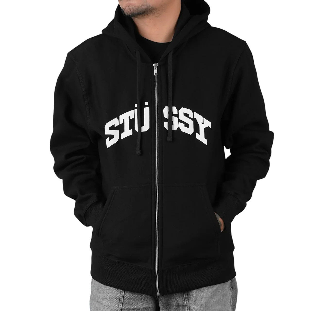 STUSSY Block Sport Zip Hoodie Black