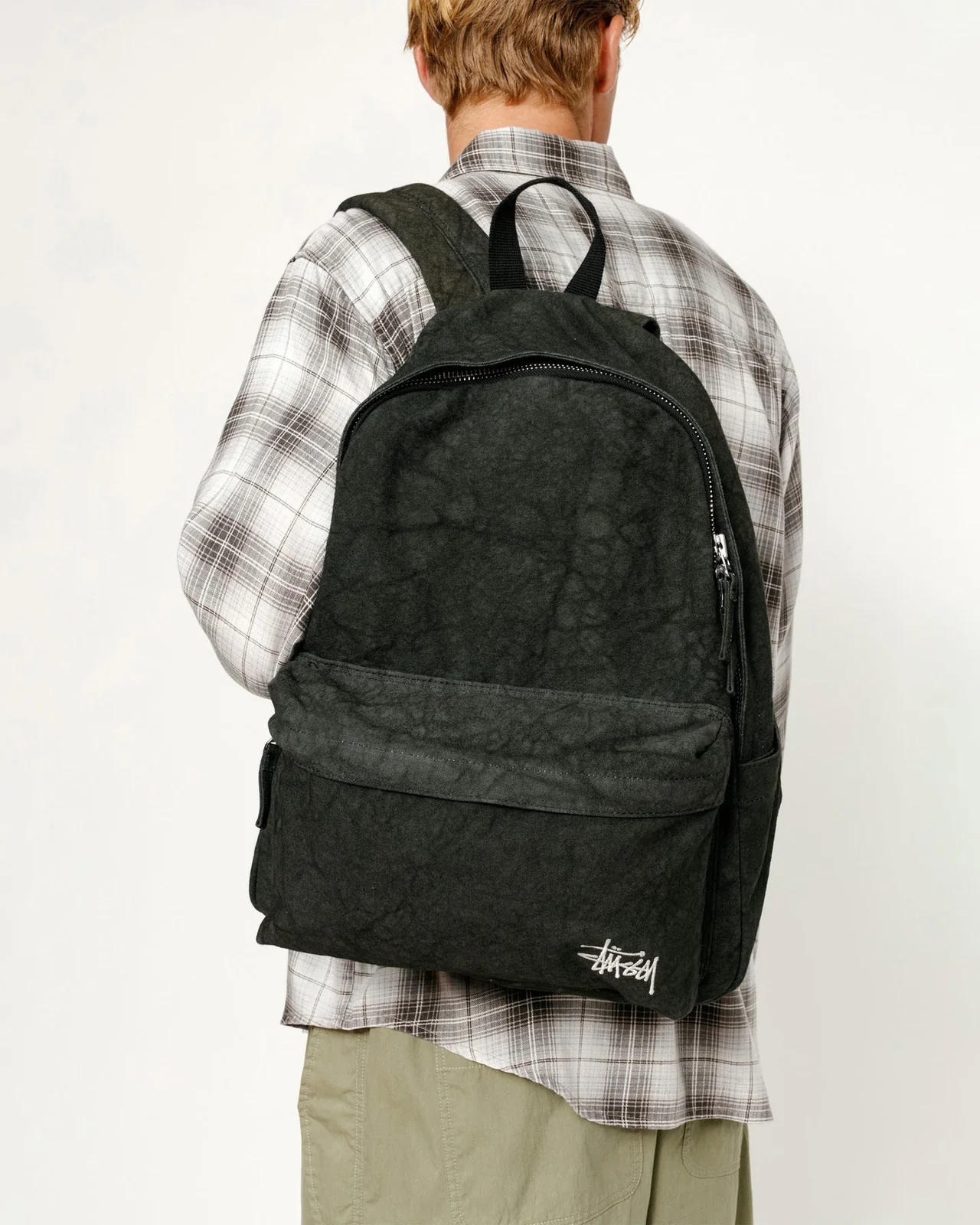 STUSSY Canvas Backpack Washed Black