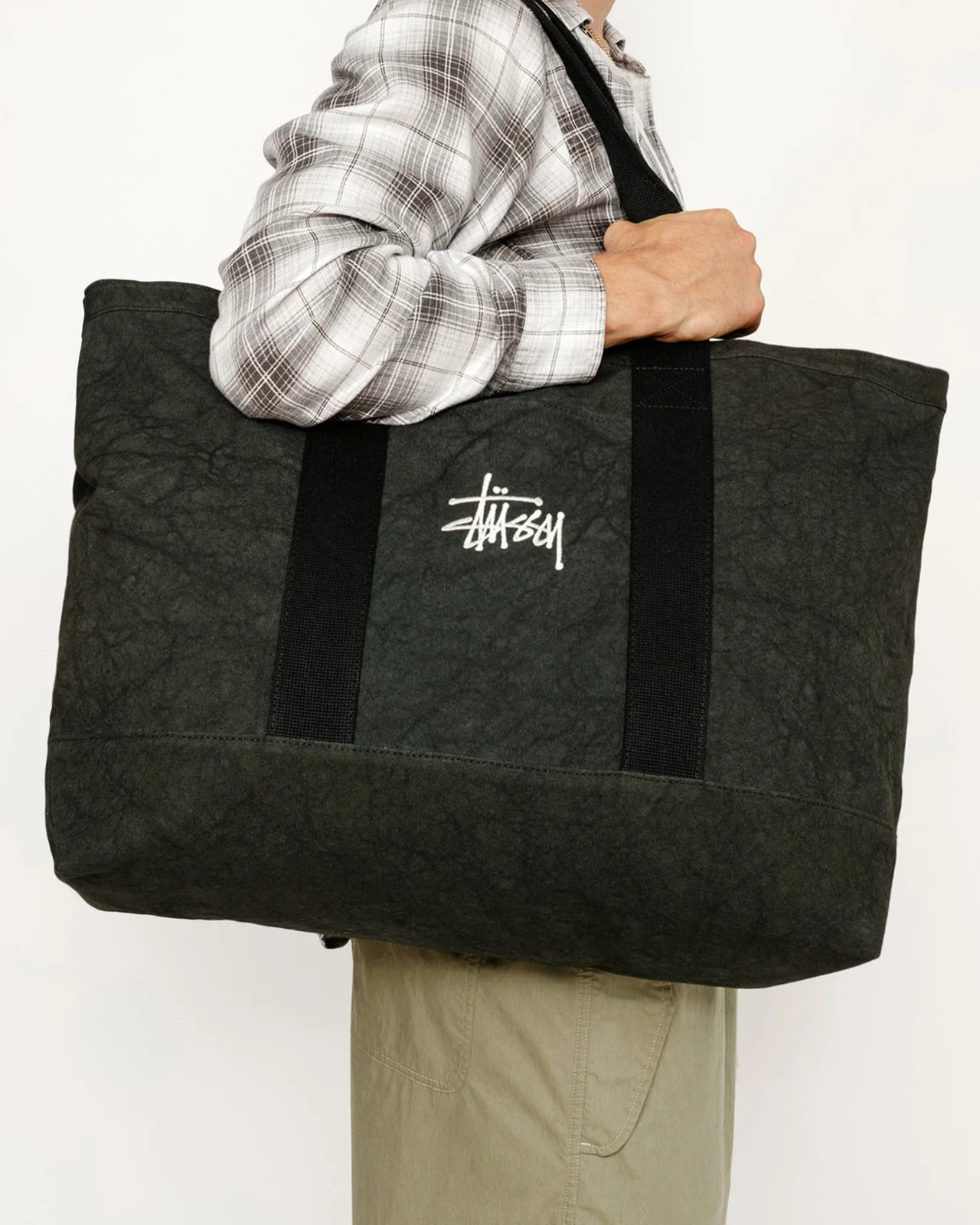 STUSSY Canvas XL Tote Bag Washed Black