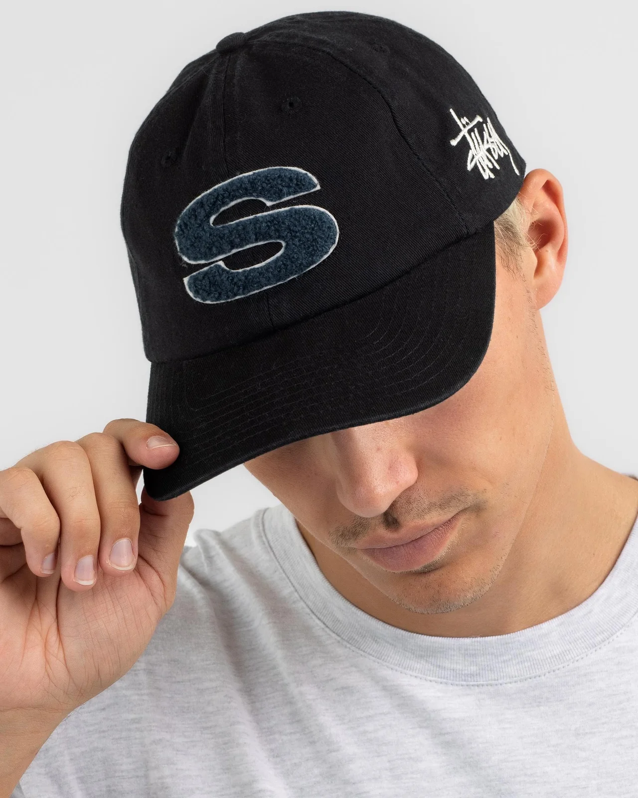 STUSSY Chenille S Low Pro Cap Black