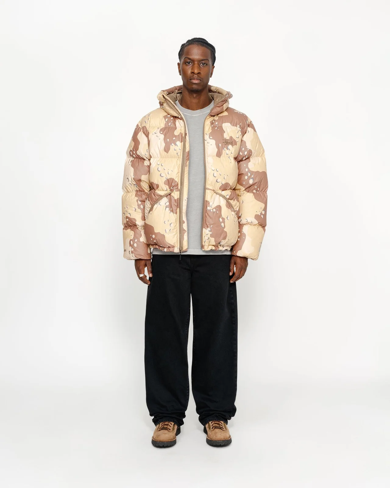 STUSSY Down Parka Camo Ripstop Khaki