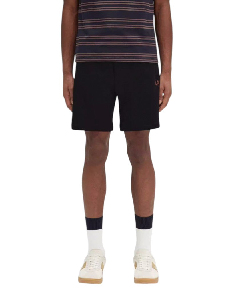 FRED PERRY Classic Sweat Shorts Black/WhiskyBrown