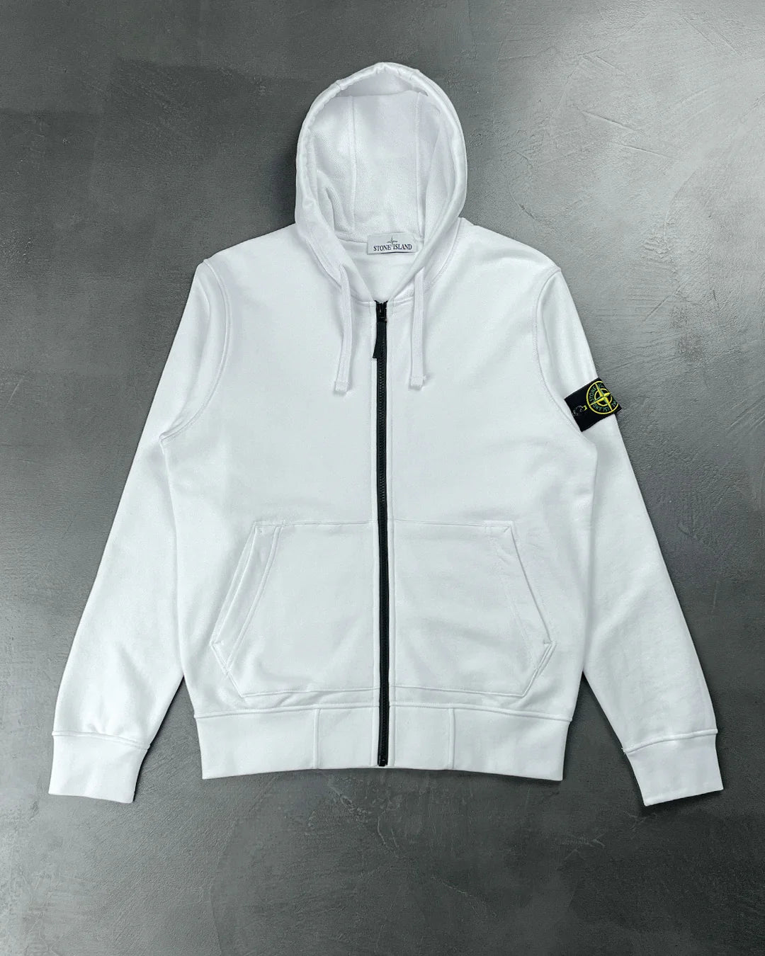 64220 Zip Hooded Sweatshirt White SI0141-WT