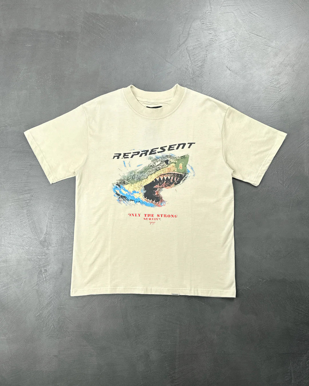 REPRESENT ONLY THE STRONG SURVIVE T-SHIRT - VINTAGE WHITE