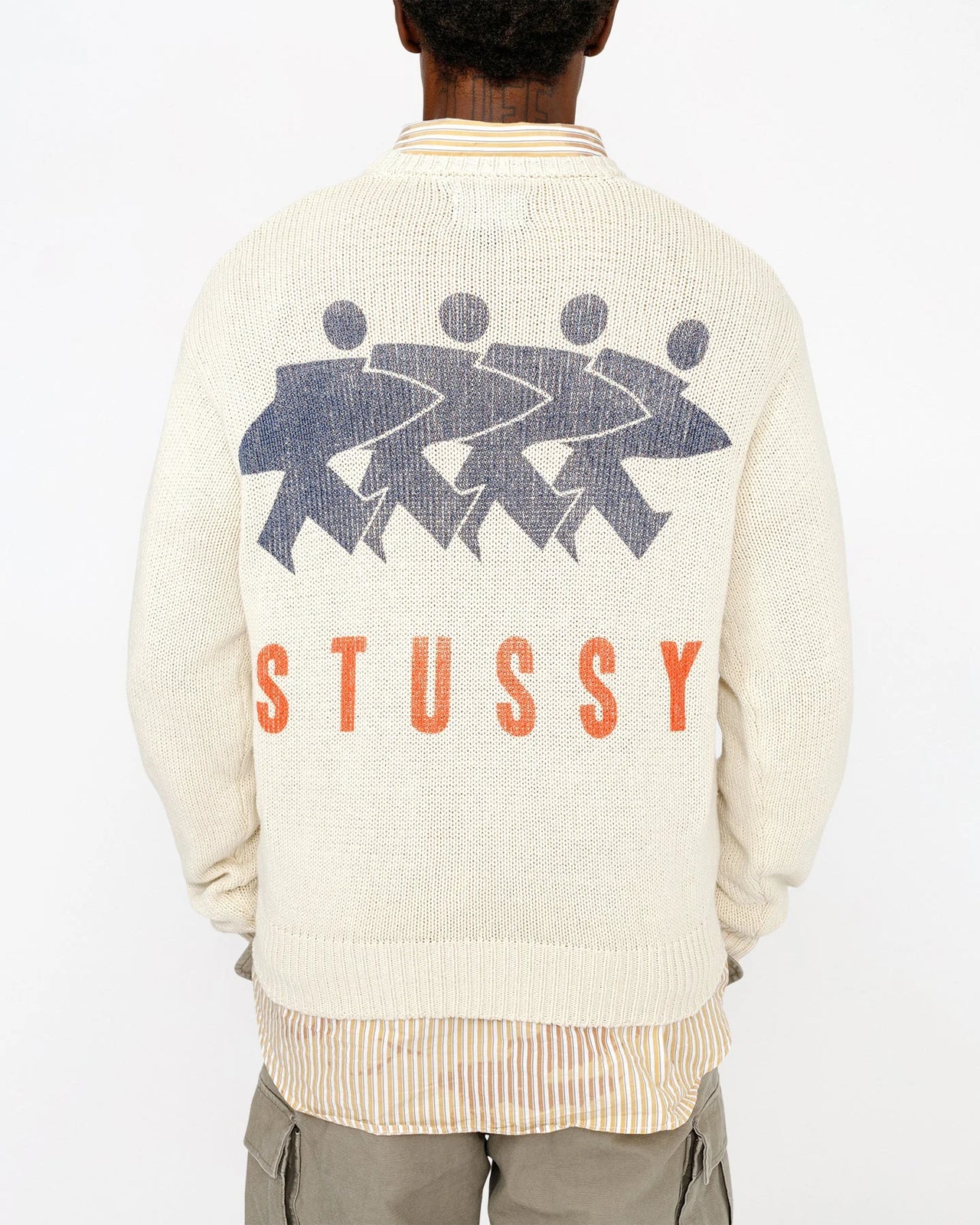 Stussy Surfman Icon Cotton Linen Crew Ivory