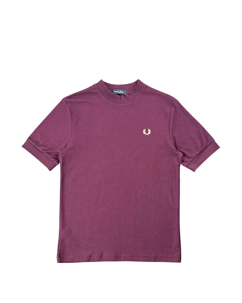 FRED PERRY Waffle T-Shirt Burgundy
