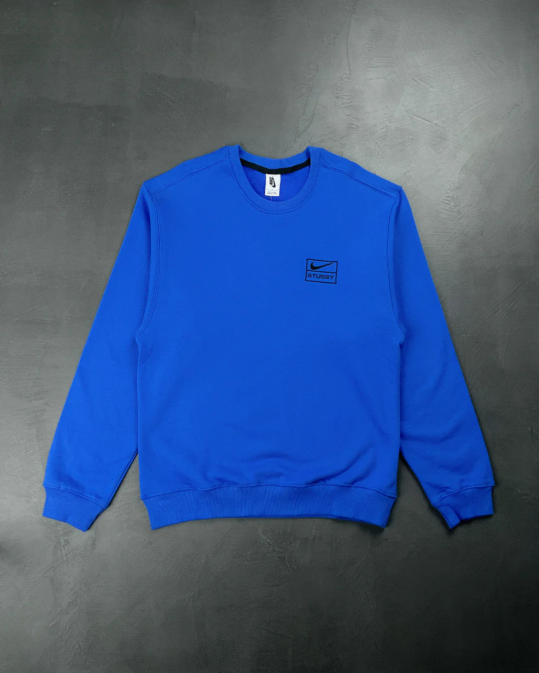 NIKE X STUSSY Acid Wash Crew Sweat Blue