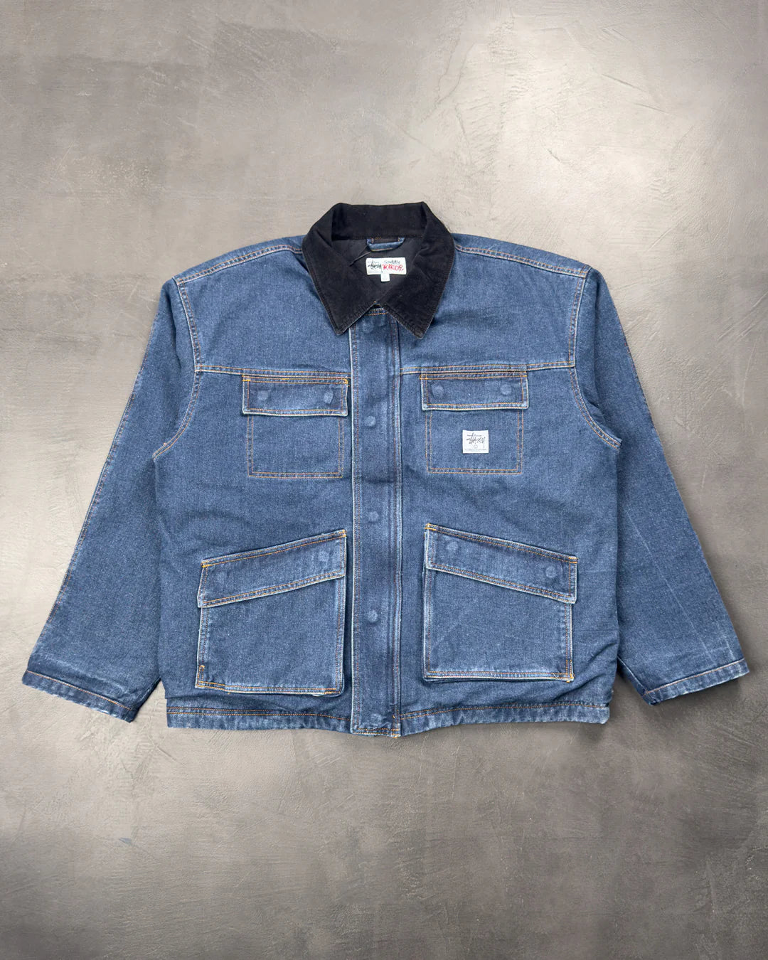 STUSSY Washed Canvas Shop Jacket Denim Blue