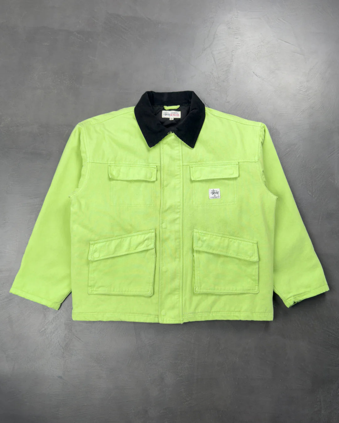 STUSSY Washed Canvas Shop Jacket Lime