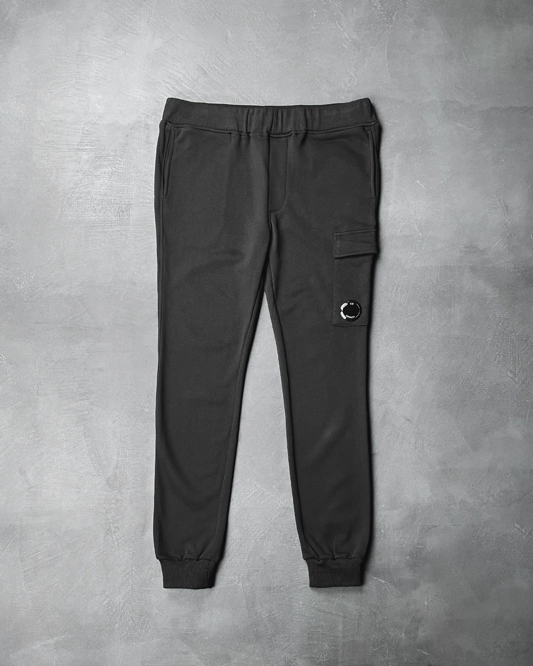 C.P. Company Diagonal Raised Fleece Lens Sweat Pants Black