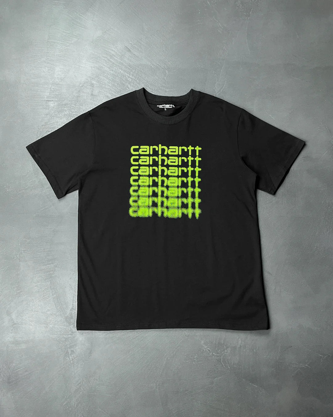 Carhartt WIP Fading Script Tee Black & Lime