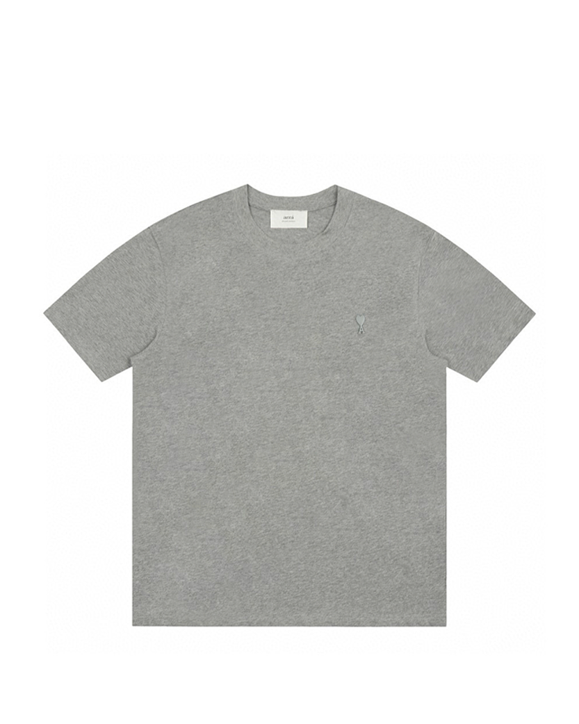 AMI Paris Ami De Coeur Tonal Small Heart T-Shirt Heather Grey