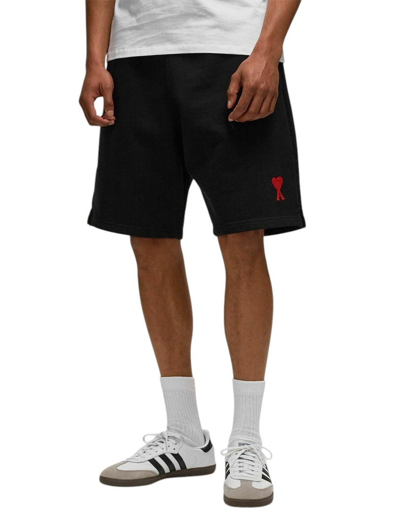 AMI Paris Cotton Shortened Shorts Black