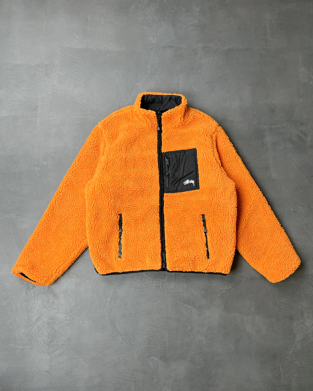 STUSSY 8 BALL SHERPA JACKET ORANGE