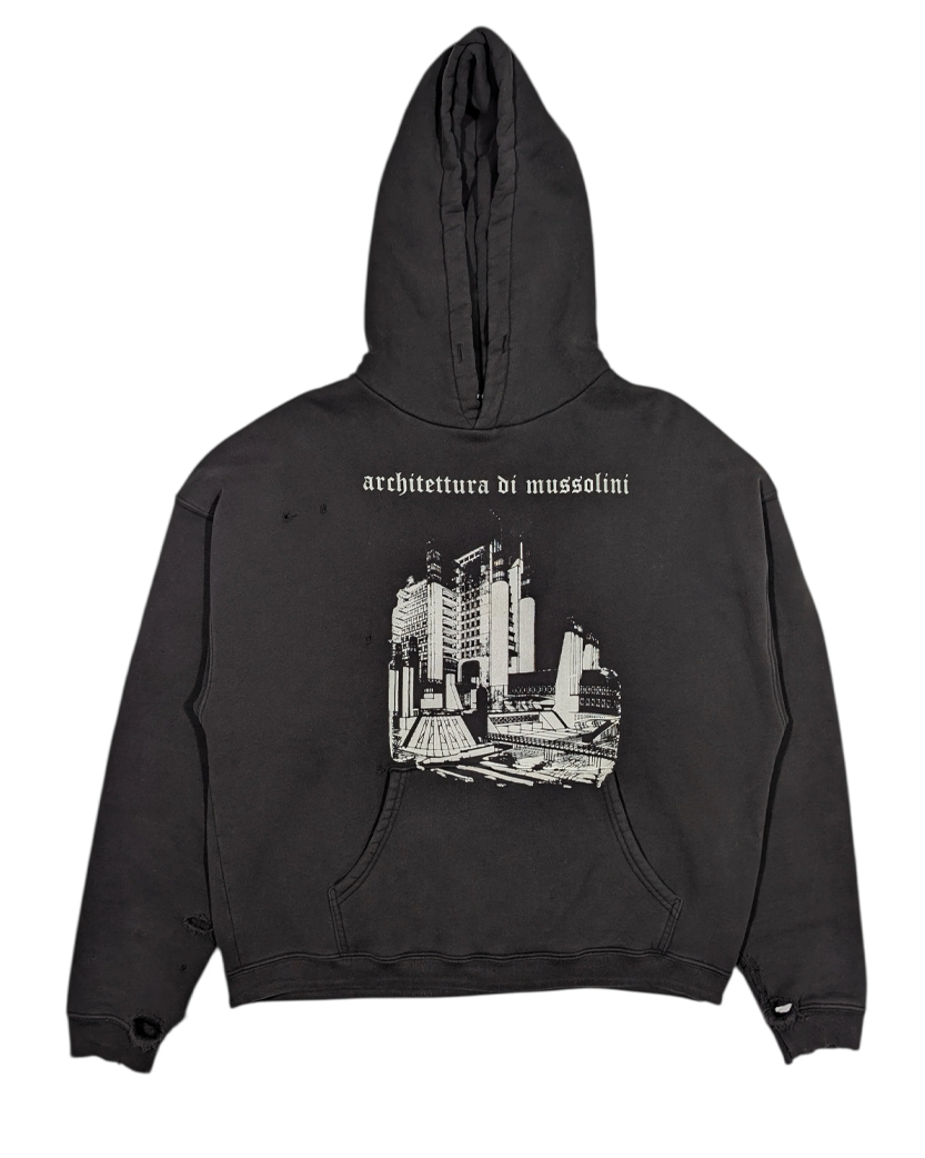 Enfants Riches Deprimes Architectura di Mussolini Hoodie Faded Black