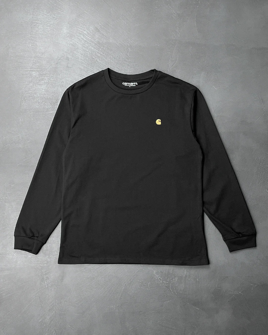 Carhartt WIP Chase Golden Logo Long Sleeve Black