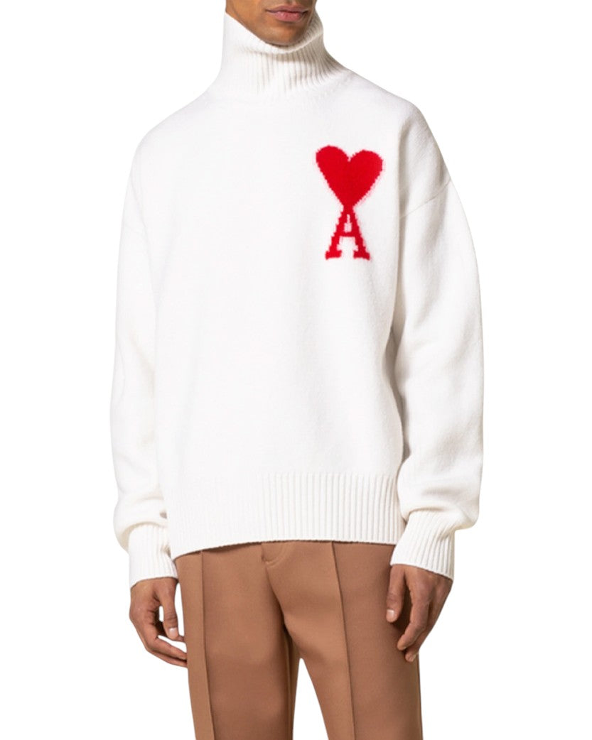 AMI Paris Ami de Coeur jumper White