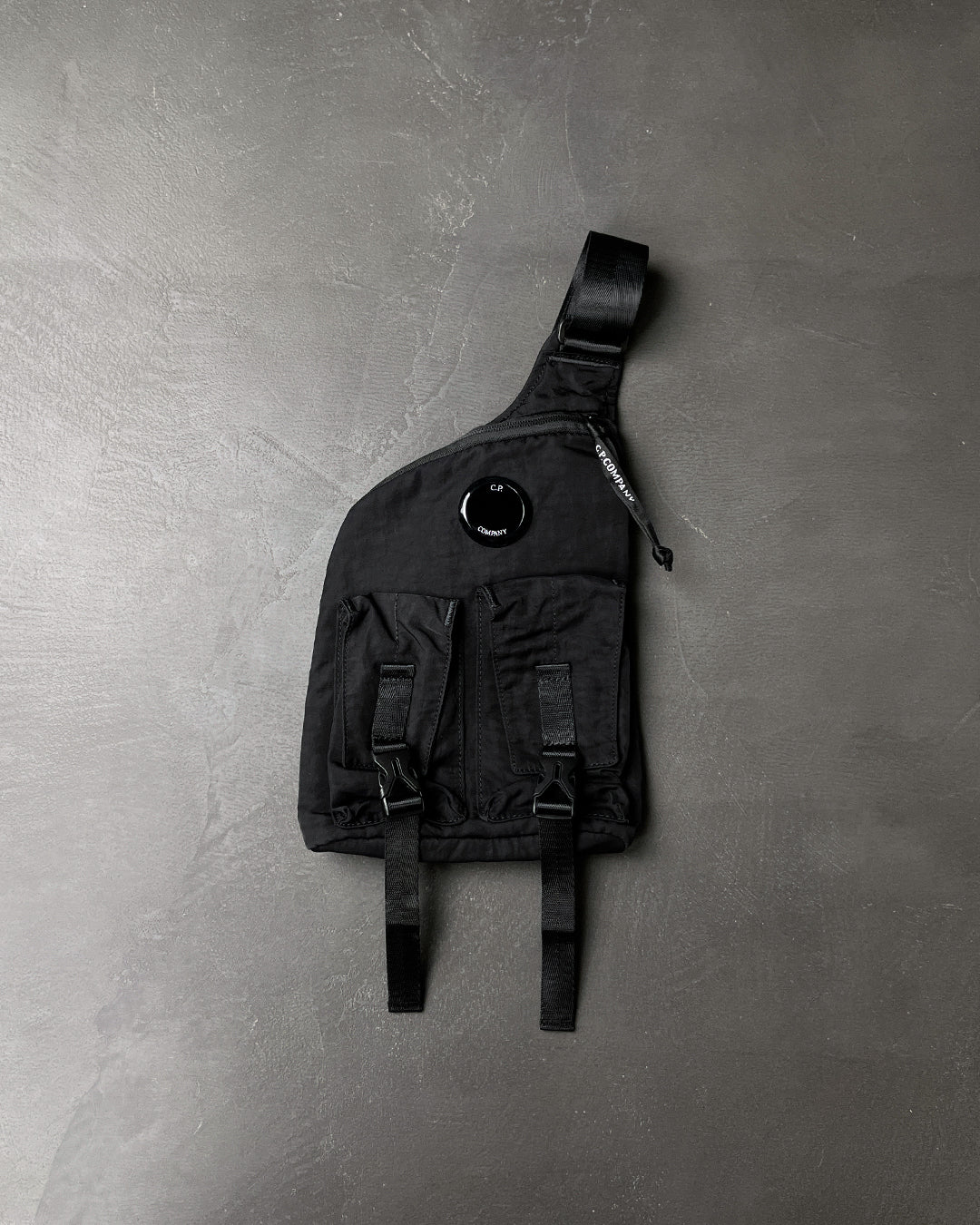 C.P. COMPANY Black Nylon Crossbody Backpack Black