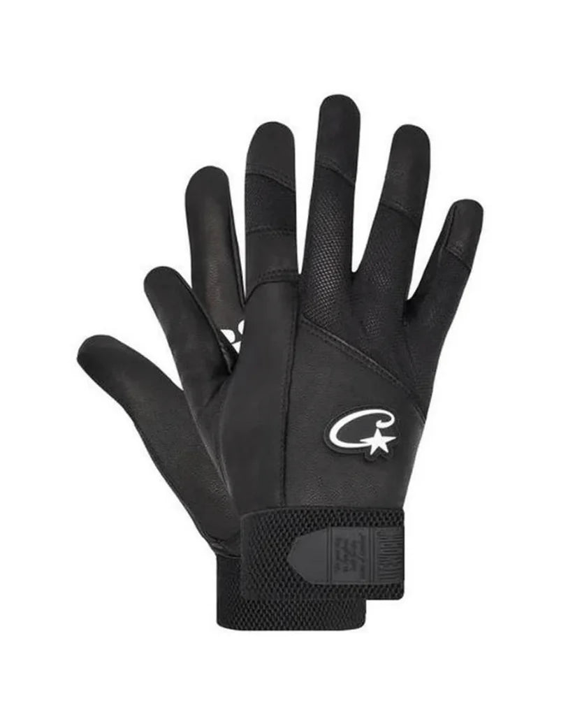 Corteiz Leather Gloves Black