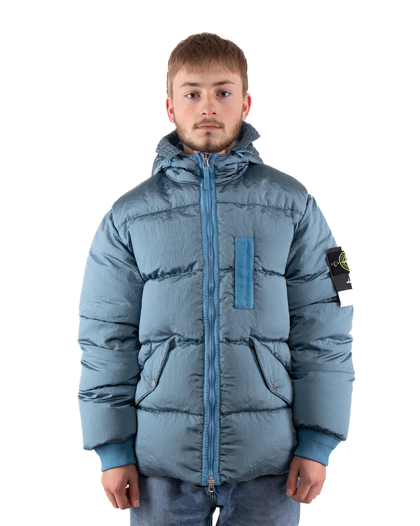 43619 Nylon Metal Down Jacket Blue SI0238-BL