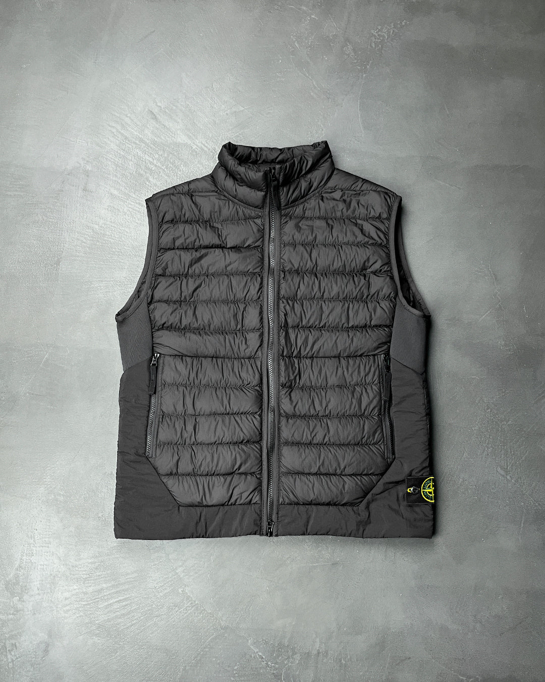 G0124 Garment Dyed Micro Yarn Down Gilet Black SI0151-BK