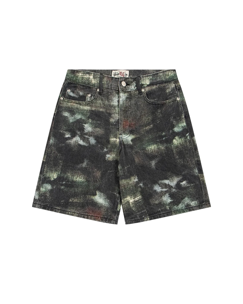 STUSSY Big Ol' Jeans Shorts Stenpat Camo Fortine