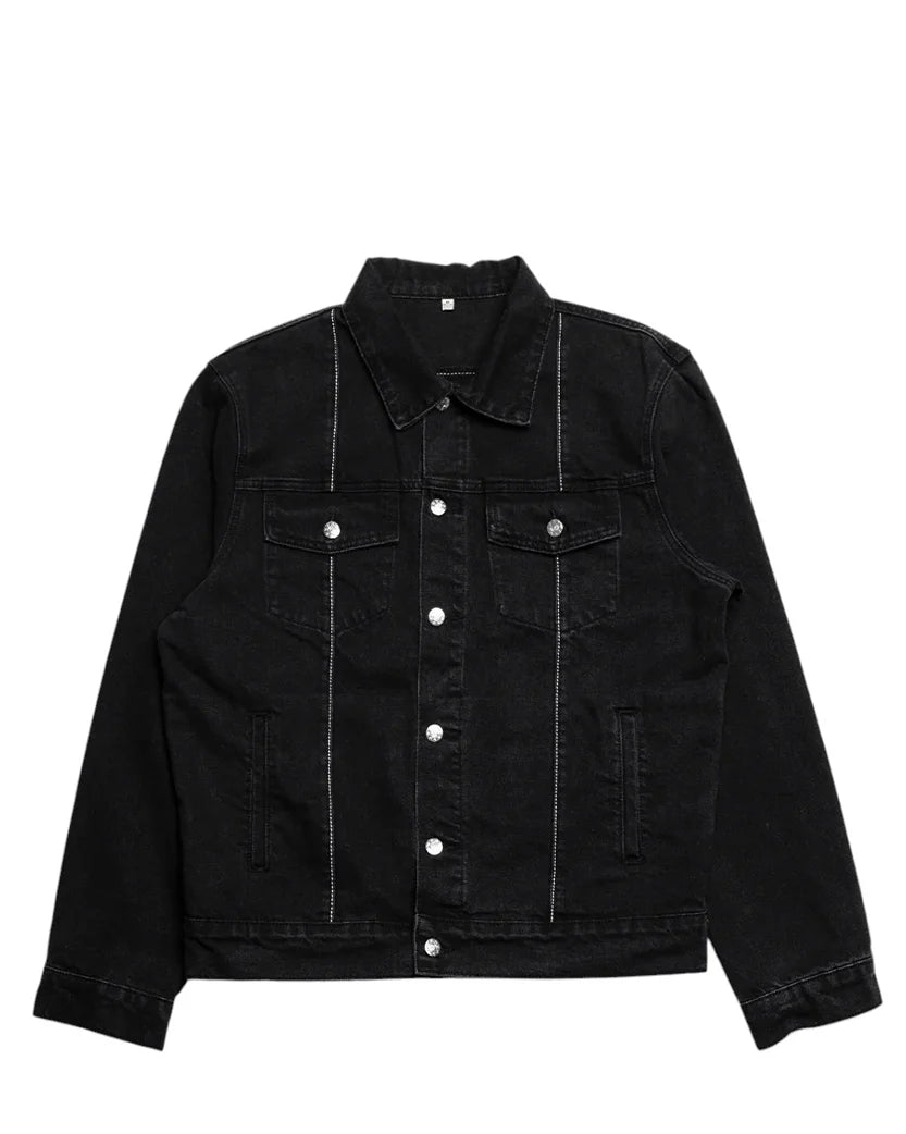 Corteiz C-Star Stitch-Down Denim Jacket Black