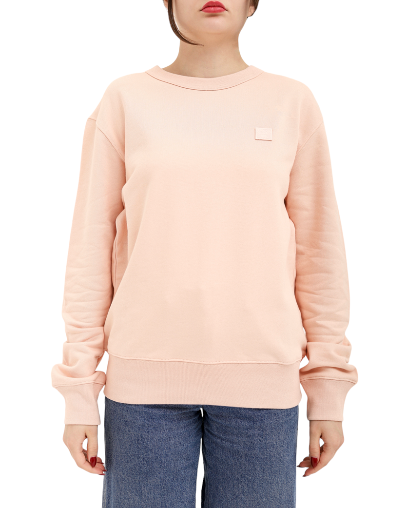 Acne Studios Face Patch Crewneck Sweatshirt Shrimp