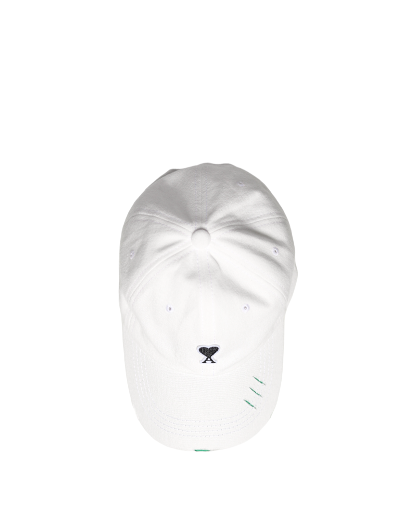 AMI Paris Torn Cap White