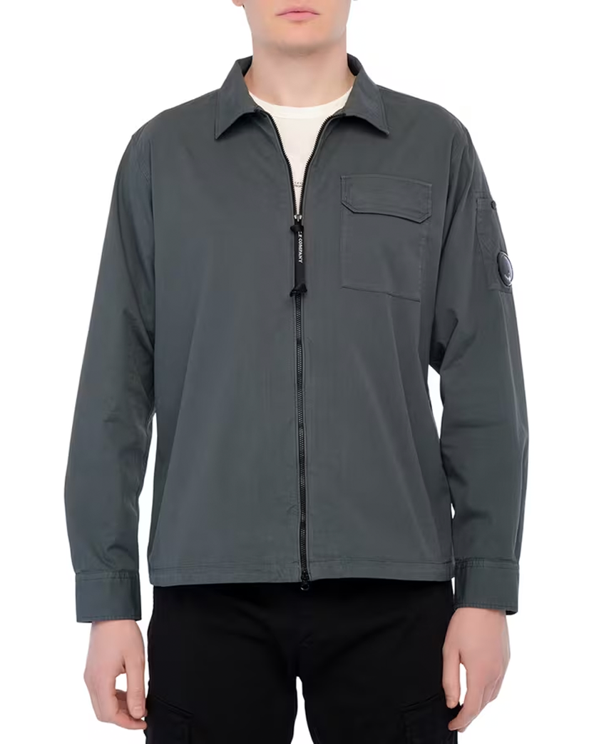 C.P. Company Logo-Appliqued Cotton-Gabardine Jacket Dark Grey